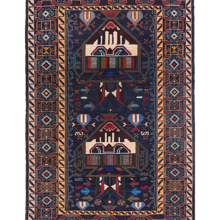 Baluch 2' 9" X 4' 5" Hand Knotted Wool Rug 2' 9" X 4' 5" (84 X 135) / Red / Wool