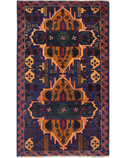 Baluch 3' 0" X 5' 1" Hand Knotted Wool Rug 3' 0" X 5' 1" (91 X 155) / Red / Wool