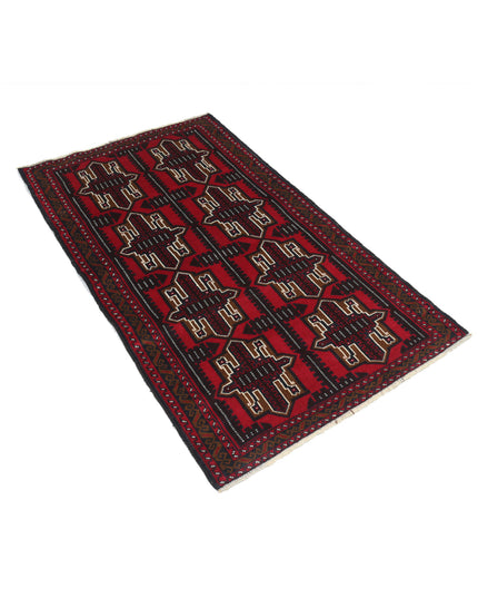 Baluch 2' 10" X 4' 10" Hand Knotted Wool Rug 2' 10" X 4' 10" (86 X 147) / Red / Wool