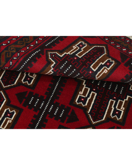 Baluch 2' 10" X 4' 10" Hand Knotted Wool Rug 2' 10" X 4' 10" (86 X 147) / Red / Wool