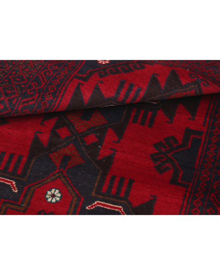 Baluch 3' 0" X 4' 11" Hand Knotted Wool Rug 3' 0" X 4' 11" (91 X 150) / Red / Wool
