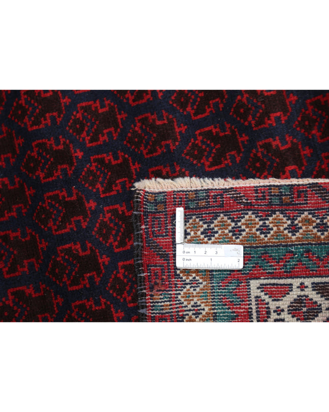 Baluch 3' 2" X 4' 9" Hand Knotted Wool Rug 3' 2" X 4' 9" (97 X 145) / Red / Wool