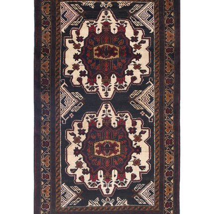 Baluch 2' 10" X 4' 10" Hand Knotted Wool Rug 2' 10" X 4' 10" (86 X 147) / Red / Wool