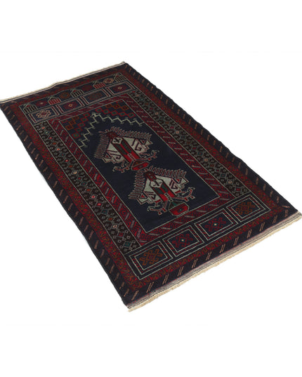 Baluch 2' 10" X 4' 9" Hand Knotted Wool Rug 2' 10" X 4' 9" (86 X 145) / Red / Wool