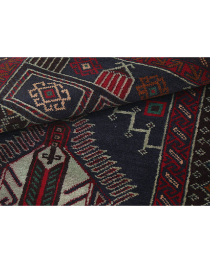 Baluch 2' 10" X 4' 9" Hand Knotted Wool Rug 2' 10" X 4' 9" (86 X 145) / Red / Wool