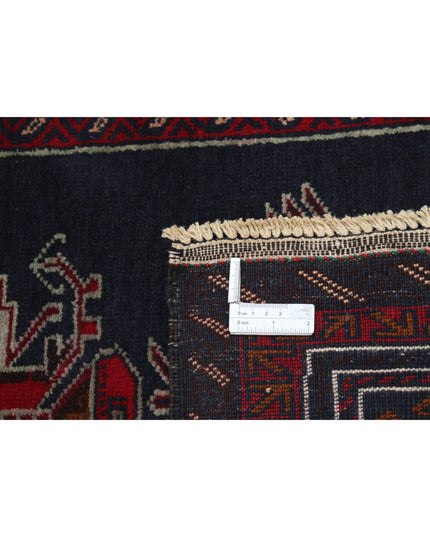 Baluch 2' 10" X 4' 9" Hand Knotted Wool Rug 2' 10" X 4' 9" (86 X 145) / Red / Wool