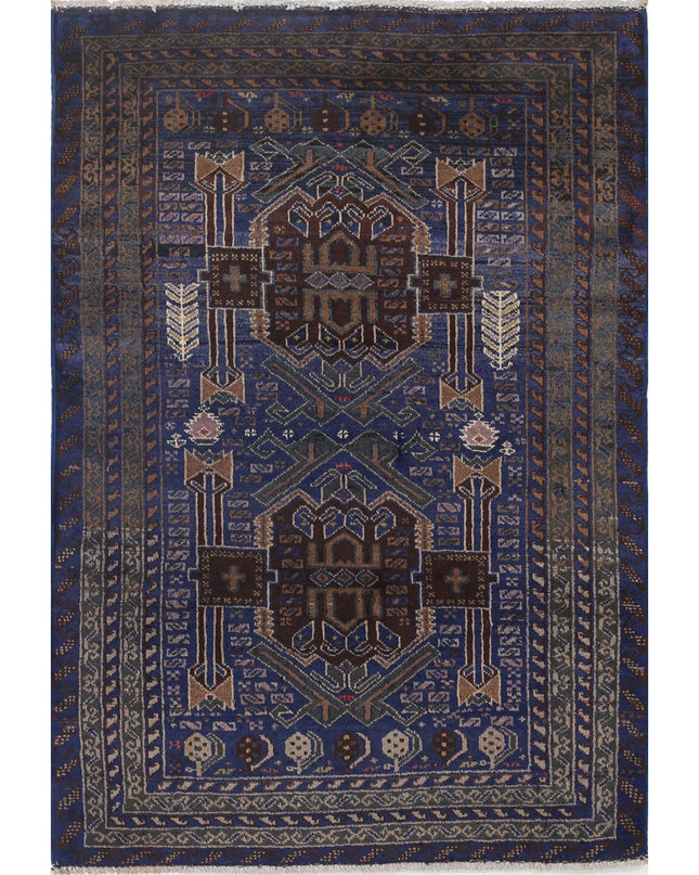 Baluch 2' 11" X 4' 3" Hand Knotted Wool Rug 2' 11" X 4' 3" (89 X 130) / Red / Wool