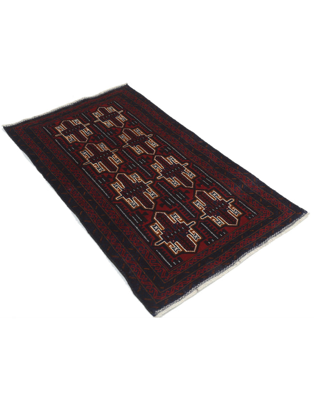Baluch 2' 11" X 4' 10" Hand Knotted Wool Rug 2' 11" X 4' 10" (89 X 147) / Red / Wool