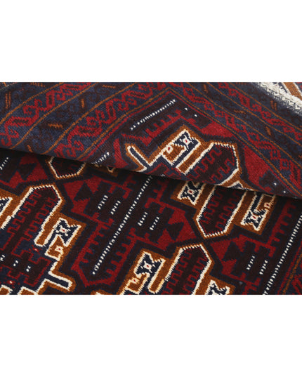 Baluch 2' 11" X 4' 10" Hand Knotted Wool Rug 2' 11" X 4' 10" (89 X 147) / Red / Wool