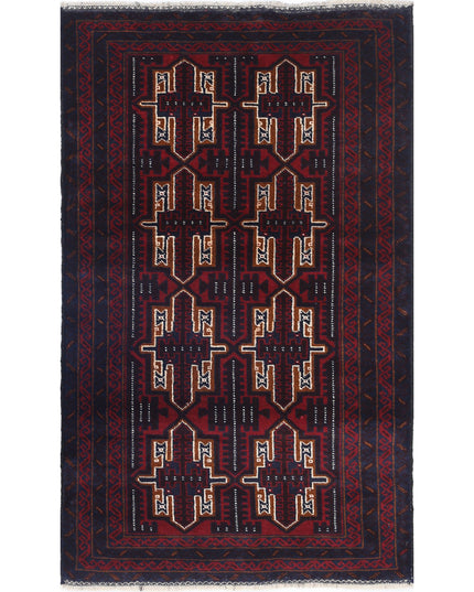 Baluch 2' 11" X 4' 10" Hand Knotted Wool Rug 2' 11" X 4' 10" (89 X 147) / Red / Wool