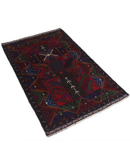 Baluch 3' 0" X 4' 8" Hand Knotted Wool Rug 3' 0" X 4' 8" (91 X 142) / Red / Wool