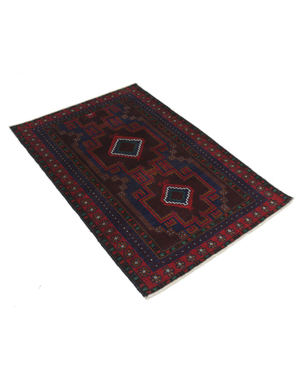 Baluch 3' 0" X 4' 5" Hand Knotted Wool Rug 3' 0" X 4' 5" (91 X 135) / Red / Wool