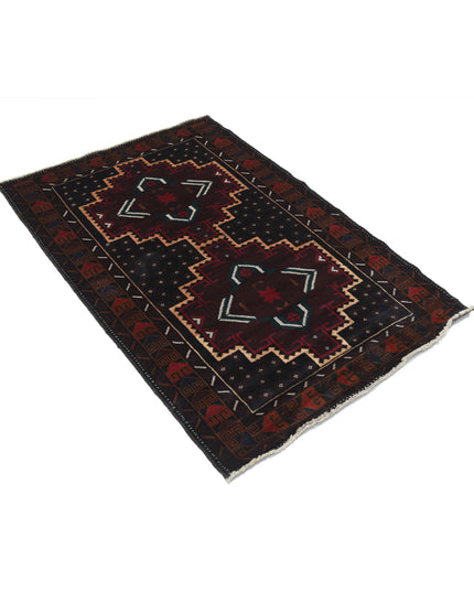 Baluch 3' 2" X 4' 9" Hand Knotted Wool Rug 3' 2" X 4' 9" (97 X 145) / Red / Wool