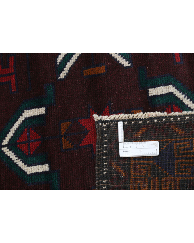 Baluch 3' 2" X 4' 9" Hand Knotted Wool Rug 3' 2" X 4' 9" (97 X 145) / Red / Wool