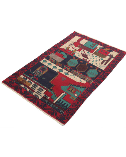Baluch 2' 8" X 4' 4" Hand Knotted Wool Rug 2' 8" X 4' 4" (81 X 132) / Red / Wool