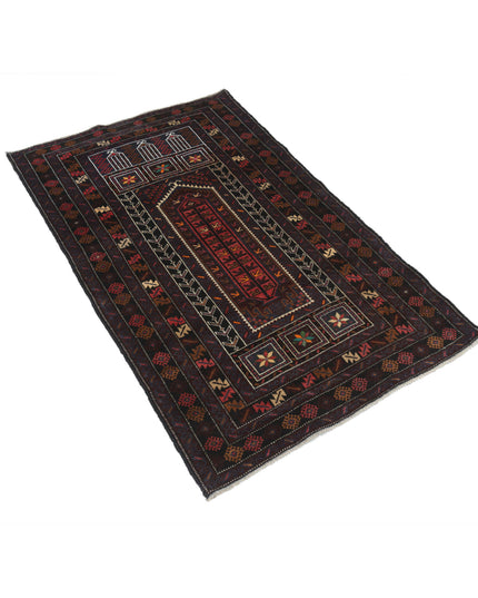 Baluch 2' 11" X 4' 9" Hand Knotted Wool Rug 2' 11" X 4' 9" (89 X 145) / Red / Wool