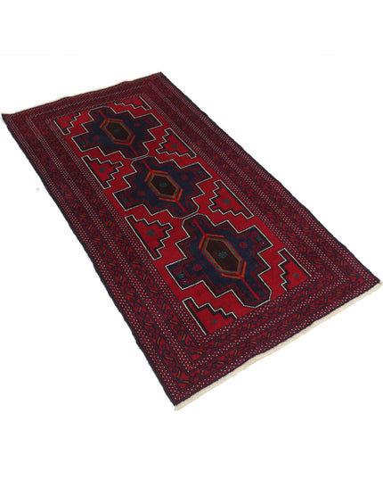 Baluch 2' 9" X 4' 11" Hand Knotted Wool Rug 2' 9" X 4' 11" (84 X 150) / Red / Wool