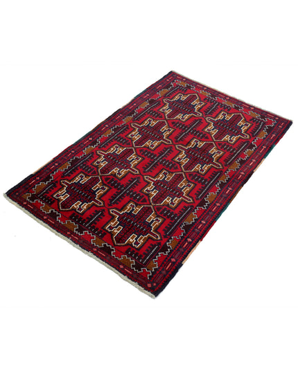 Baluch 2' 9" X 4' 6" Hand Knotted Wool Rug 2' 9" X 4' 6" (84 X 137) / Red / Wool
