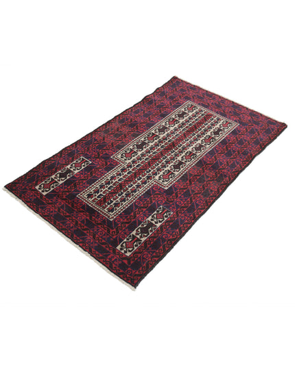 Baluch 2' 10" X 5' 0" Hand Knotted Wool Rug 2' 10" X 5' 0" (86 X 152) / Red / Wool