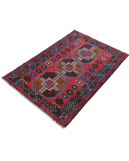 Baluch 2' 10" X 4' 5" Hand Knotted Wool Rug 2' 10" X 4' 5" (86 X 135) / Red / Wool