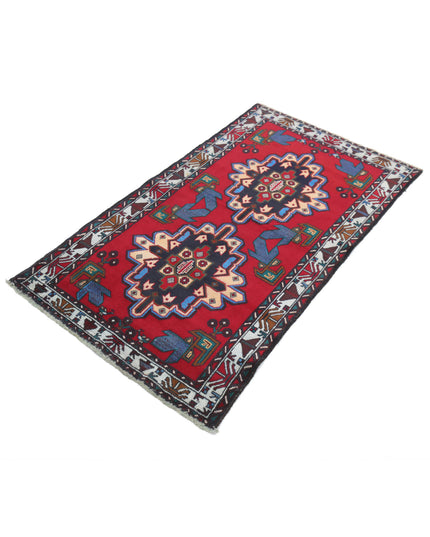 Baluch 2' 9" X 4' 11" Hand Knotted Wool Rug 2' 9" X 4' 11" (84 X 150) / Red / Wool