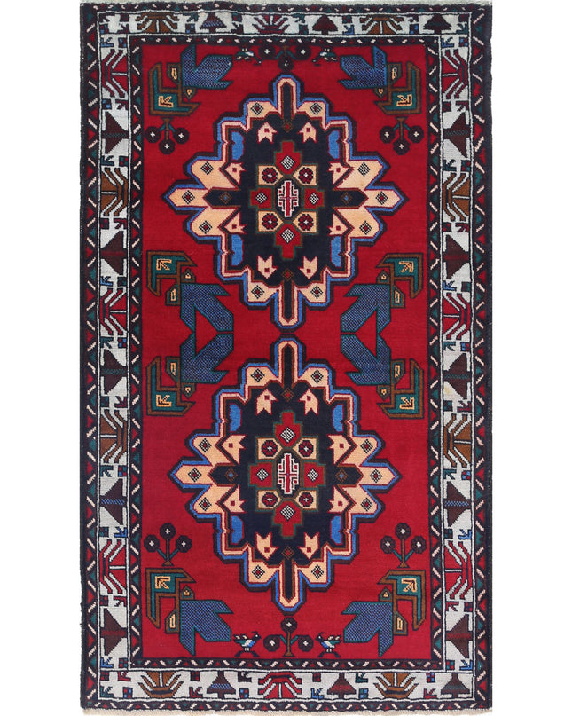Baluch 2' 9" X 4' 11" Hand Knotted Wool Rug 2' 9" X 4' 11" (84 X 150) / Red / Wool