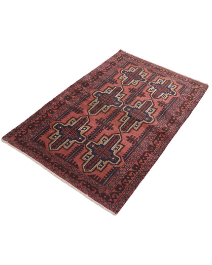 Baluch 2' 9" X 4' 6" Hand Knotted Wool Rug 2' 9" X 4' 6" (84 X 137) / Red / Wool