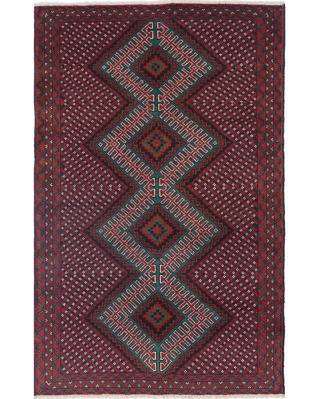 Baluch 2' 10" X 4' 6" Hand Knotted Wool Rug 2' 10" X 4' 6" (86 X 137) / Red / Wool