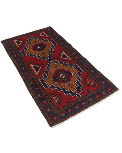 Baluch 2' 8" X 5' 0" Hand Knotted Wool Rug 2' 8" X 5' 0" (81 X 152) / Red / Wool