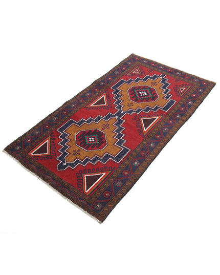 Baluch 2' 8" X 5' 0" Hand Knotted Wool Rug 2' 8" X 5' 0" (81 X 152) / Red / Wool