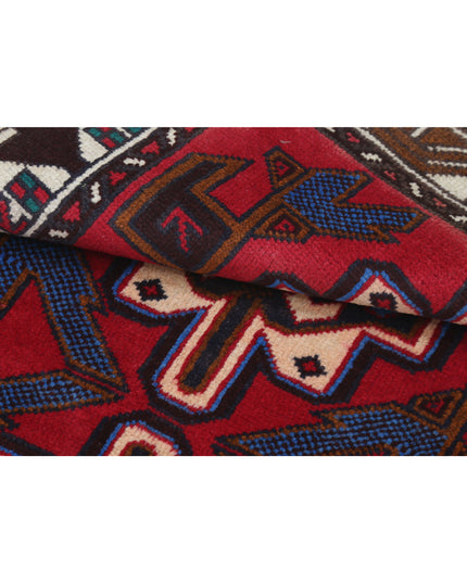 Baluch 2' 8" X 4' 8" Hand Knotted Wool Rug 2' 8" X 4' 8" (81 X 142) / Red / Wool
