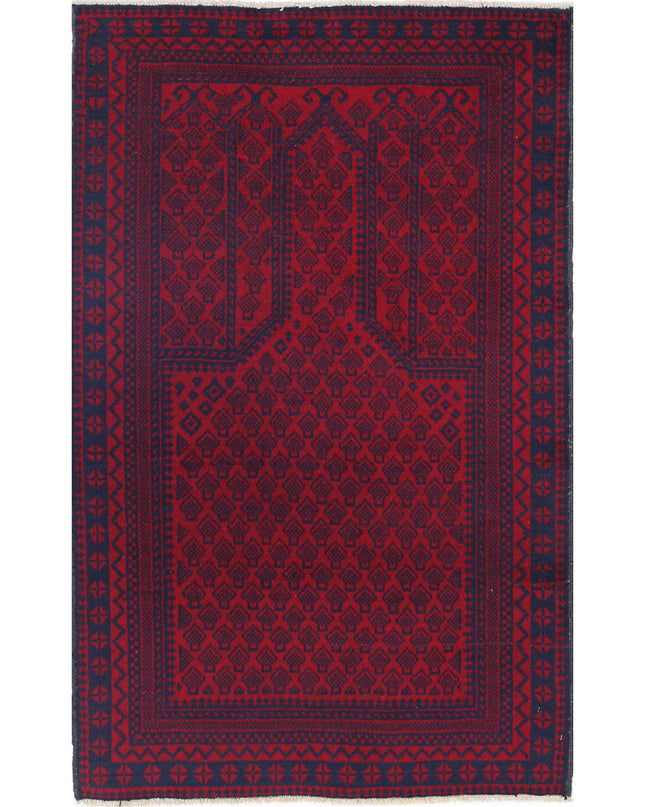 Baluch 2' 8" X 4' 5" Hand Knotted Wool Rug 2' 8" X 4' 5" (81 X 135) / Red / Wool