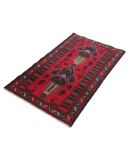 Baluch 2' 8" X 4' 6" Hand Knotted Wool Rug 2' 8" X 4' 6" (81 X 137) / Red / Wool