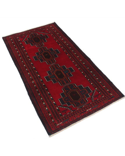 Baluch 2' 8" X 4' 10" Hand Knotted Wool Rug 2' 8" X 4' 10" (81 X 147) / Red / Wool