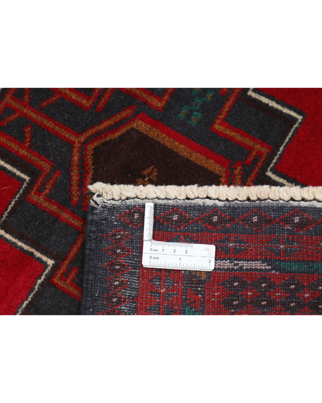 Baluch 2' 8" X 4' 10" Hand Knotted Wool Rug 2' 8" X 4' 10" (81 X 147) / Red / Wool