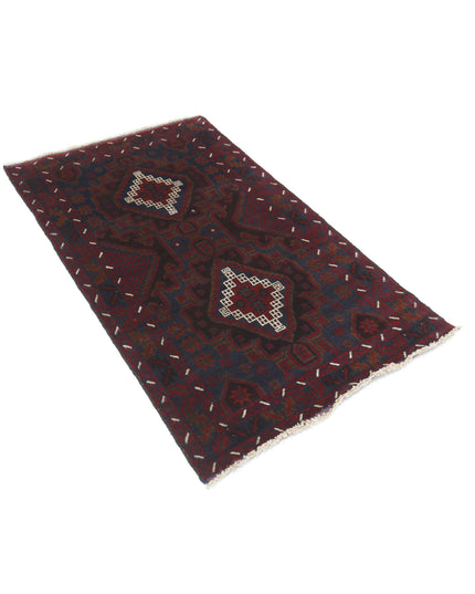 Baluch 3' 1" X 5' 1" Hand Knotted Wool Rug 3' 1" X 5' 1" (94 X 155) / Red / Wool
