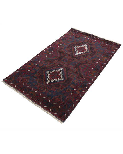 Baluch 3' 1" X 5' 1" Hand Knotted Wool Rug 3' 1" X 5' 1" (94 X 155) / Red / Wool