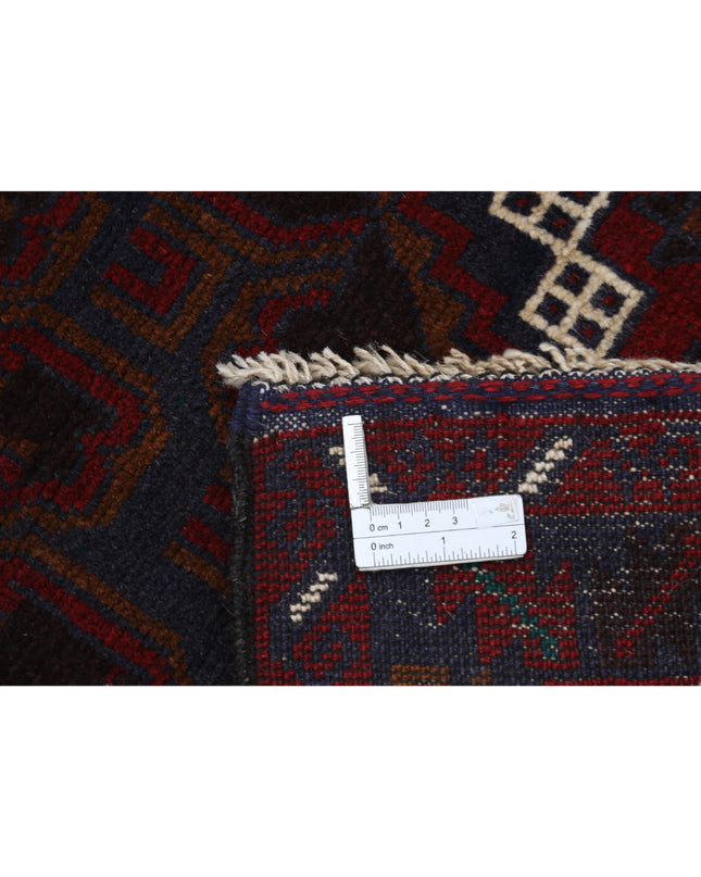 Baluch 3' 1" X 5' 1" Hand Knotted Wool Rug 3' 1" X 5' 1" (94 X 155) / Red / Wool