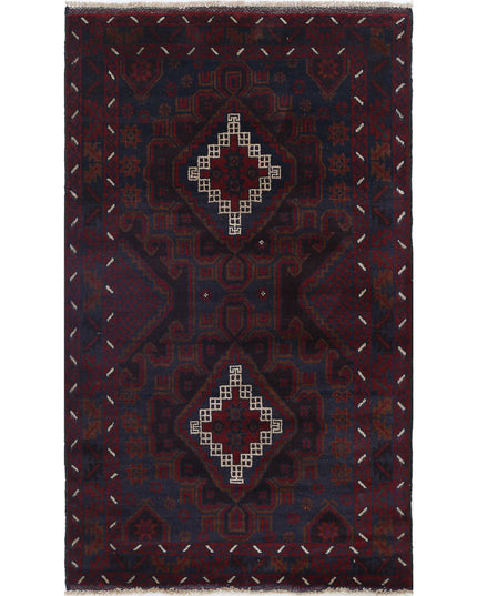 Baluch 3' 1" X 5' 1" Hand Knotted Wool Rug 3' 1" X 5' 1" (94 X 155) / Red / Wool