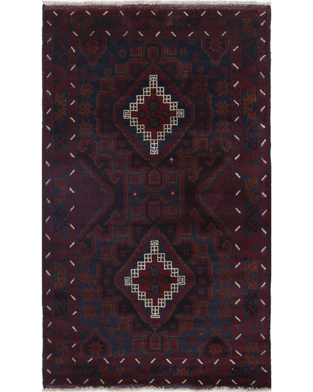 Baluch 3' 1" X 5' 1" Hand Knotted Wool Rug 3' 1" X 5' 1" (94 X 155) / Red / Wool