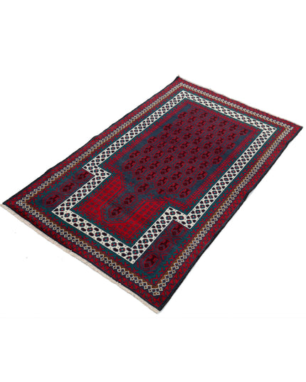 Baluch 2' 11" X 4' 8" Hand Knotted Wool Rug 2' 11" X 4' 8" (89 X 142) / Red / Wool