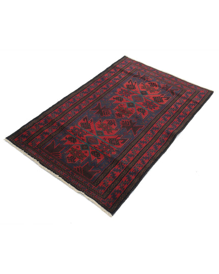 Baluch 3' 0" X 4' 6" Hand Knotted Wool Rug 3' 0" X 4' 6" (91 X 137) / Red / Wool