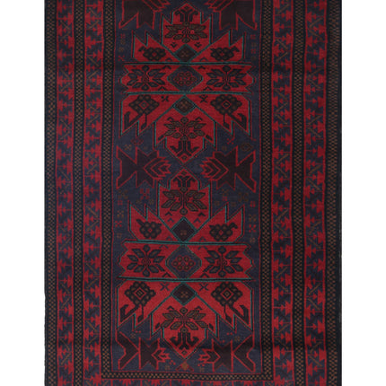 Baluch 3' 0" X 4' 6" Hand Knotted Wool Rug 3' 0" X 4' 6" (91 X 137) / Red / Wool