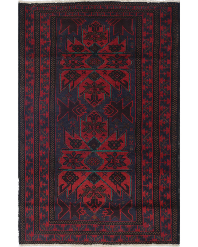 Baluch 3' 0" X 4' 6" Hand Knotted Wool Rug 3' 0" X 4' 6" (91 X 137) / Red / Wool