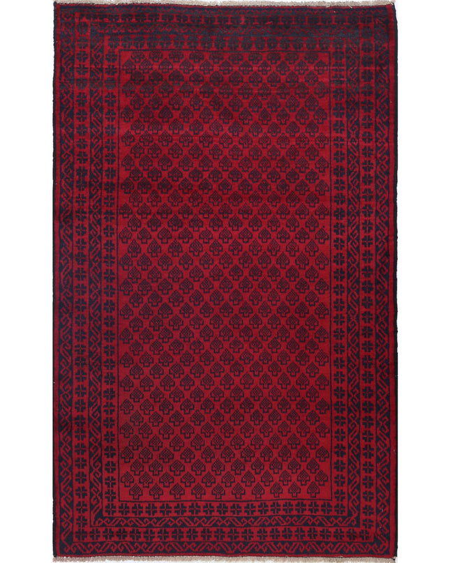 Baluch 3' 0" X 4' 10" Hand Knotted Wool Rug 3' 0" X 4' 10" (91 X 147) / Red / Wool