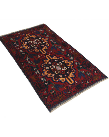 Baluch 2' 11" X 5' 0" Hand Knotted Wool Rug 2' 11" X 5' 0" (89 X 152) / Red / Wool
