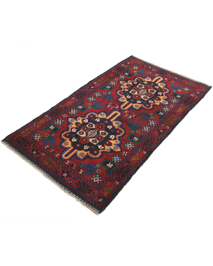 Baluch 2' 11" X 5' 0" Hand Knotted Wool Rug 2' 11" X 5' 0" (89 X 152) / Red / Wool