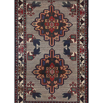 Baluch 3' 0" X 4' 9" Hand Knotted Wool Rug 3' 0" X 4' 9" (91 X 145) / Red / Wool