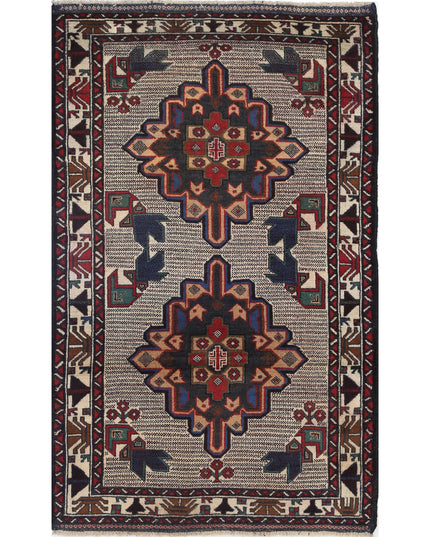 Baluch 3' 0" X 4' 9" Hand Knotted Wool Rug 3' 0" X 4' 9" (91 X 145) / Red / Wool