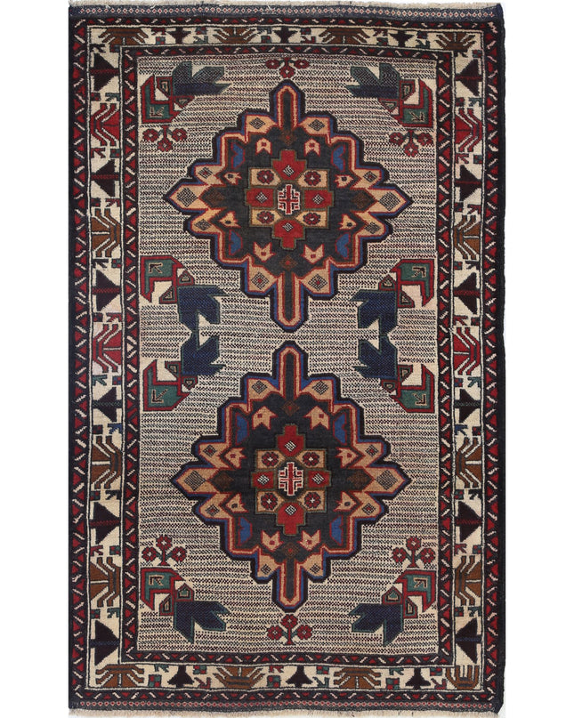 Baluch 3' 0" X 4' 9" Hand Knotted Wool Rug 3' 0" X 4' 9" (91 X 145) / Red / Wool